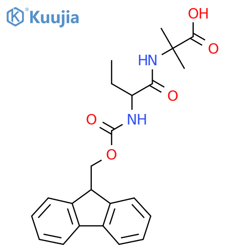 2-2-({(9H-fluoren-9-yl)methoxycarbonyl}amino)butanamido-2-methylpropanoic acid structure