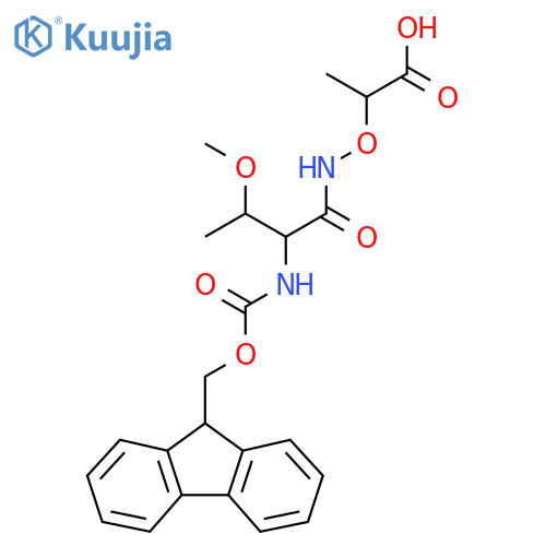 2-{2-({(9H-fluoren-9-yl)methoxycarbonyl}amino)-3-methoxybutanamidooxy}propanoic acid structure