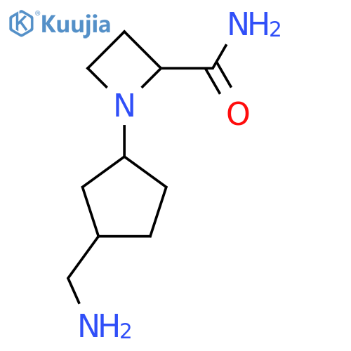1-3-(aminomethyl)cyclopentylazetidine-2-carboxamide structure