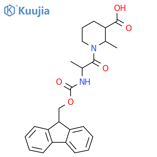 1-2-({(9H-fluoren-9-yl)methoxycarbonyl}amino)propanoyl-2-methylpiperidine-3-carboxylic acid structure