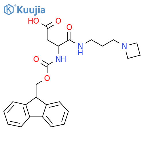 3-{3-(azetidin-1-yl)propylcarbamoyl}-3-({(9H-fluoren-9-yl)methoxycarbonyl}amino)propanoic acid structure