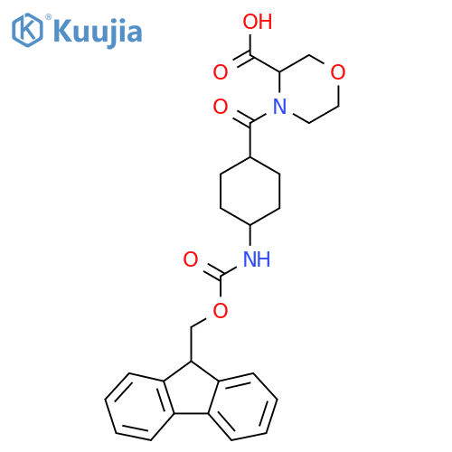4-4-({(9H-fluoren-9-yl)methoxycarbonyl}amino)cyclohexanecarbonylmorpholine-3-carboxylic acid structure