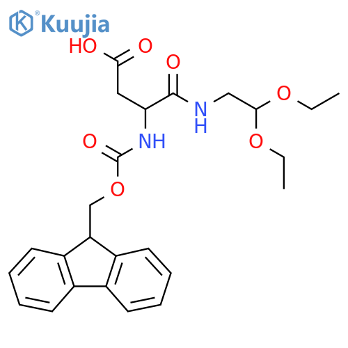 3-(2,2-diethoxyethyl)carbamoyl-3-({(9H-fluoren-9-yl)methoxycarbonyl}amino)propanoic acid structure