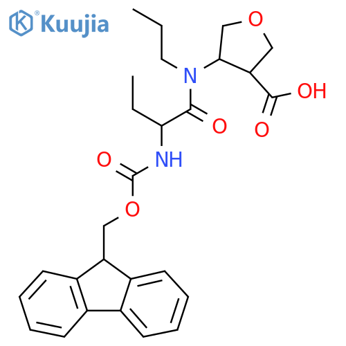 4-2-({(9H-fluoren-9-yl)methoxycarbonyl}amino)-N-propylbutanamidooxolane-3-carboxylic acid structure