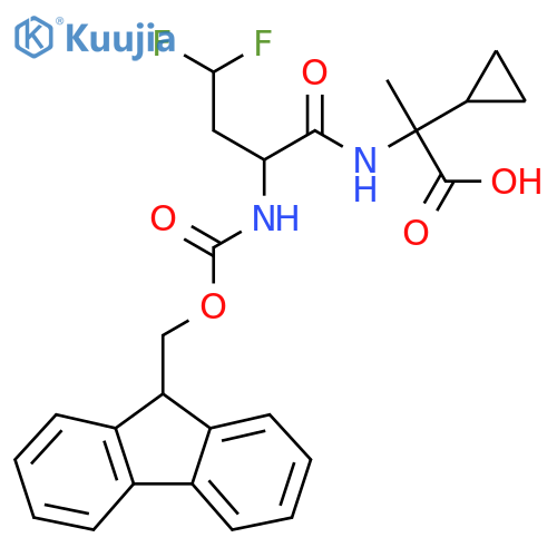 2-cyclopropyl-2-2-({(9H-fluoren-9-yl)methoxycarbonyl}amino)-4,4-difluorobutanamidopropanoic acid structure