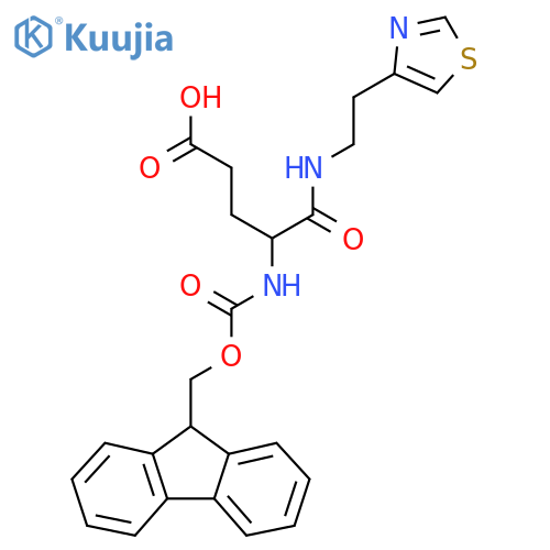 4-({(9H-fluoren-9-yl)methoxycarbonyl}amino)-4-{2-(1,3-thiazol-4-yl)ethylcarbamoyl}butanoic acid structure