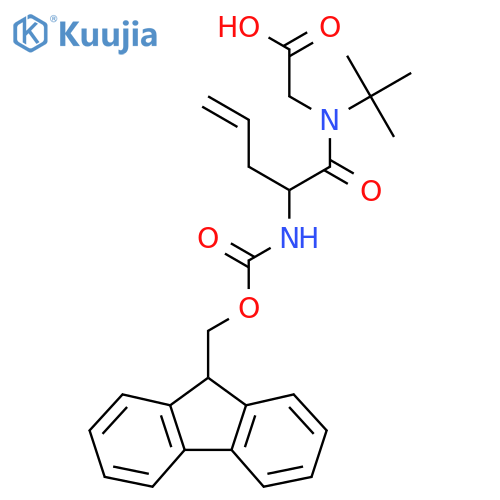 2-N-tert-butyl-2-({(9H-fluoren-9-yl)methoxycarbonyl}amino)pent-4-enamidoacetic acid structure