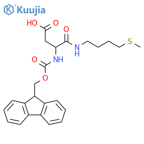 3-({(9H-fluoren-9-yl)methoxycarbonyl}amino)-3-{4-(methylsulfanyl)butylcarbamoyl}propanoic acid structure