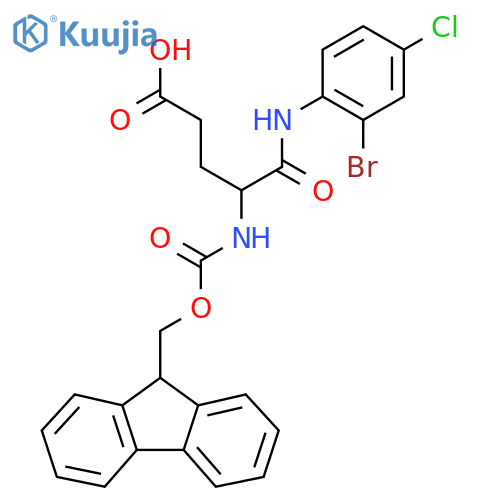 4-(2-bromo-4-chlorophenyl)carbamoyl-4-({(9H-fluoren-9-yl)methoxycarbonyl}amino)butanoic acid structure