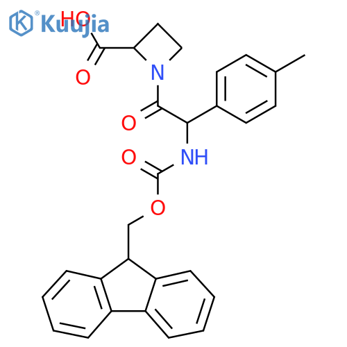 1-2-({(9H-fluoren-9-yl)methoxycarbonyl}amino)-2-(4-methylphenyl)acetylazetidine-2-carboxylic acid structure