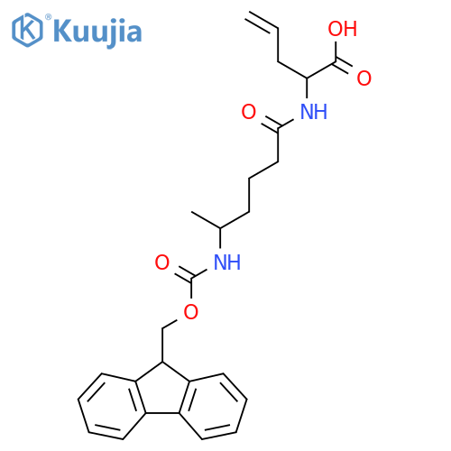 2-5-({(9H-fluoren-9-yl)methoxycarbonyl}amino)hexanamidopent-4-enoic acid structure
