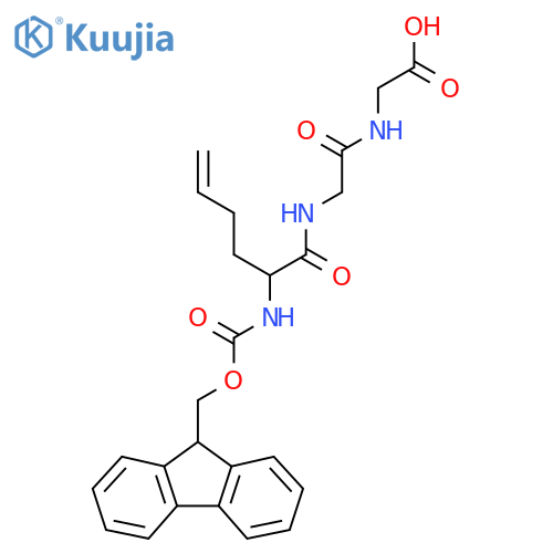 2-{2-2-({(9H-fluoren-9-yl)methoxycarbonyl}amino)hex-5-enamidoacetamido}acetic acid structure