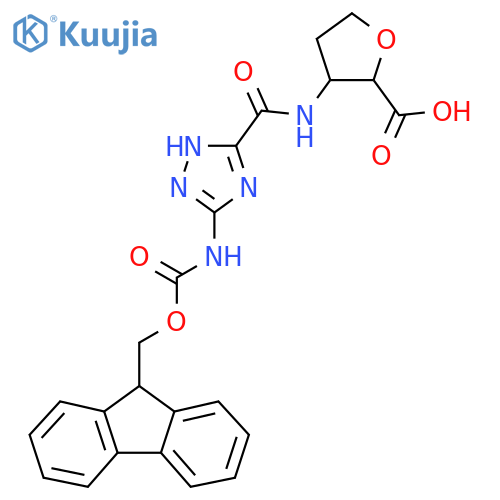 3-5-({(9H-fluoren-9-yl)methoxycarbonyl}amino)-1H-1,2,4-triazole-3-amidooxolane-2-carboxylic acid structure