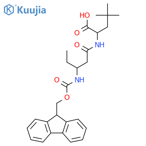 2-3-({(9H-fluoren-9-yl)methoxycarbonyl}amino)pentanamido-4,4-dimethylpentanoic acid structure