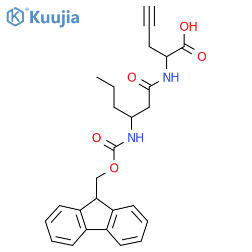 2-3-({(9H-fluoren-9-yl)methoxycarbonyl}amino)hexanamidopent-4-ynoic acid structure