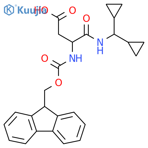 3-(dicyclopropylmethyl)carbamoyl-3-({(9H-fluoren-9-yl)methoxycarbonyl}amino)propanoic acid structure