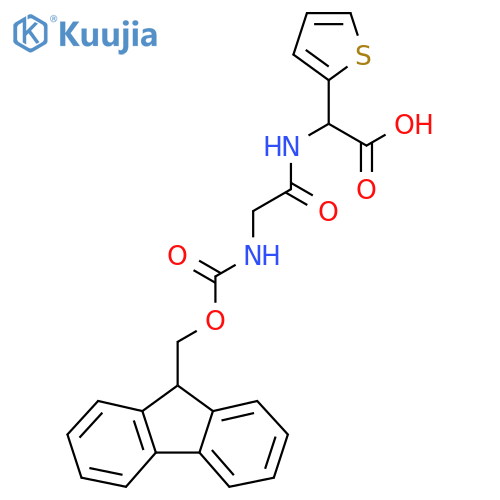 2-2-({(9H-fluoren-9-yl)methoxycarbonyl}amino)acetamido-2-(thiophen-2-yl)acetic acid structure