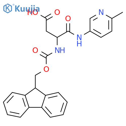 3-({(9H-fluoren-9-yl)methoxycarbonyl}amino)-3-(6-methylpyridin-3-yl)carbamoylpropanoic acid structure