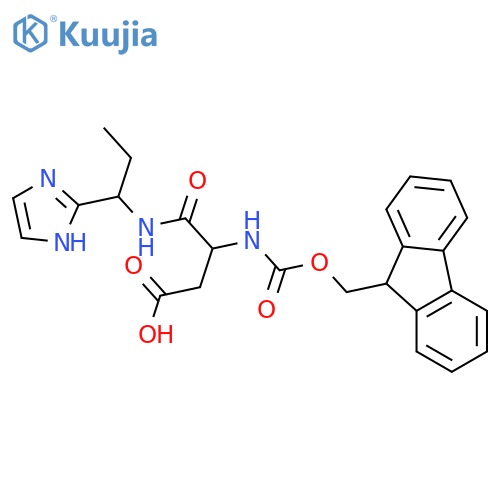3-({(9H-fluoren-9-yl)methoxycarbonyl}amino)-3-{1-(1H-imidazol-2-yl)propylcarbamoyl}propanoic acid structure