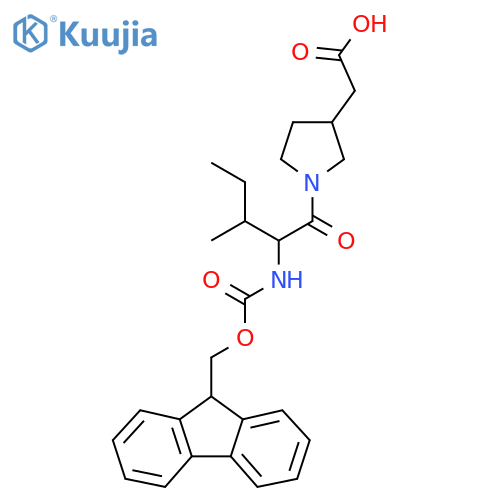 2-{1-2-({(9H-fluoren-9-yl)methoxycarbonyl}amino)-3-methylpentanoylpyrrolidin-3-yl}acetic acid structure