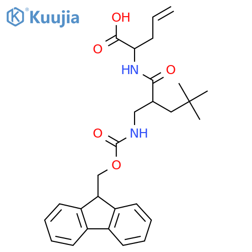 2-{2-({(9H-fluoren-9-yl)methoxycarbonyl}amino)methyl-4,4-dimethylpentanamido}pent-4-enoic acid structure
