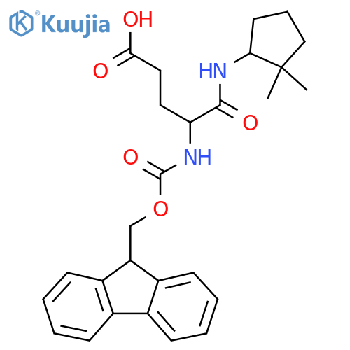 4-(2,2-dimethylcyclopentyl)carbamoyl-4-({(9H-fluoren-9-yl)methoxycarbonyl}amino)butanoic acid structure