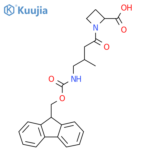 1-4-({(9H-fluoren-9-yl)methoxycarbonyl}amino)-3-methylbutanoylazetidine-2-carboxylic acid structure