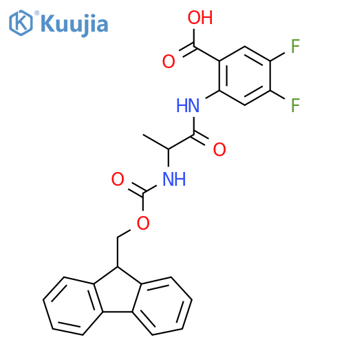 2-2-({(9H-fluoren-9-yl)methoxycarbonyl}amino)propanamido-4,5-difluorobenzoic acid structure