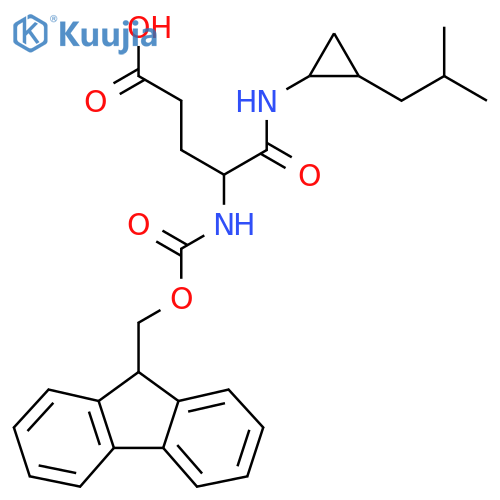 4-({(9H-fluoren-9-yl)methoxycarbonyl}amino)-4-{2-(2-methylpropyl)cyclopropylcarbamoyl}butanoic acid structure