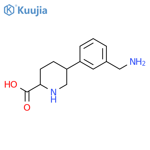 5-3-(aminomethyl)phenylpiperidine-2-carboxylic acid structure