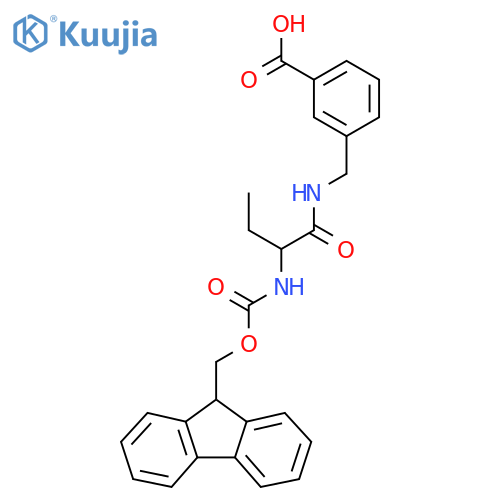 3-{2-({(9H-fluoren-9-yl)methoxycarbonyl}amino)butanamidomethyl}benzoic acid structure