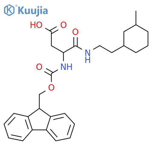 3-({(9H-fluoren-9-yl)methoxycarbonyl}amino)-3-{2-(3-methylcyclohexyl)ethylcarbamoyl}propanoic acid structure