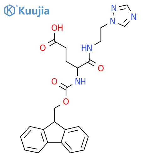 4-({(9H-fluoren-9-yl)methoxycarbonyl}amino)-4-{2-(1H-1,2,4-triazol-1-yl)ethylcarbamoyl}butanoic acid structure