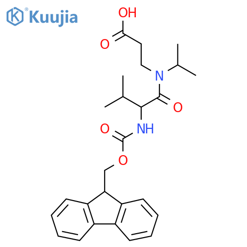 3-2-({(9H-fluoren-9-yl)methoxycarbonyl}amino)-3-methyl-N-(propan-2-yl)butanamidopropanoic acid structure