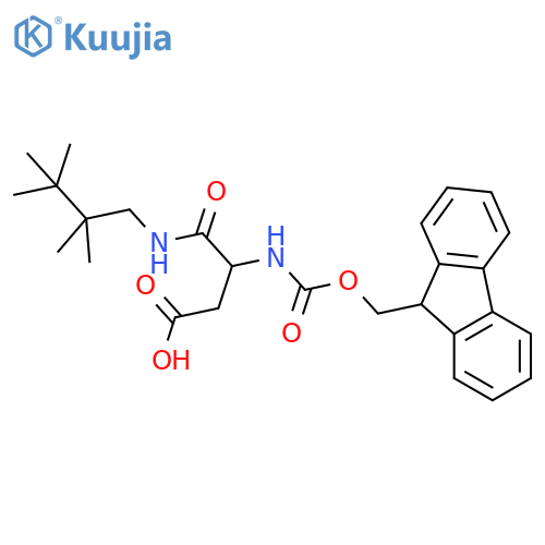 3-({(9H-fluoren-9-yl)methoxycarbonyl}amino)-3-(2,2,3,3-tetramethylbutyl)carbamoylpropanoic acid structure