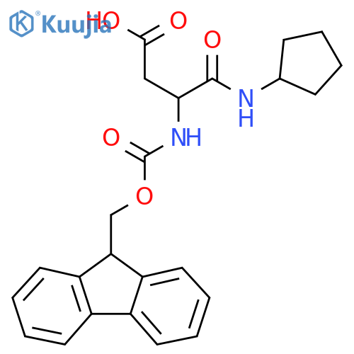 3-(cyclopentylcarbamoyl)-3-({(9H-fluoren-9-yl)methoxycarbonyl}amino)propanoic acid structure