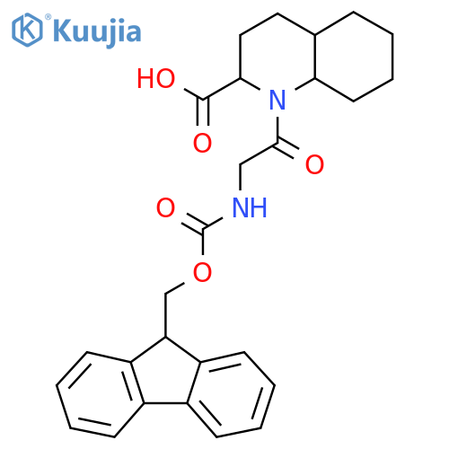 1-2-({(9H-fluoren-9-yl)methoxycarbonyl}amino)acetyl-decahydroquinoline-2-carboxylic acid structure