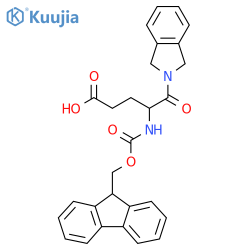 5-(2,3-dihydro-1H-isoindol-2-yl)-4-({(9H-fluoren-9-yl)methoxycarbonyl}amino)-5-oxopentanoic acid structure