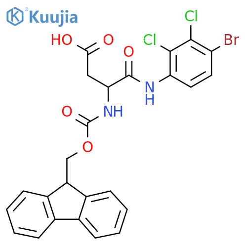 3-(4-bromo-2,3-dichlorophenyl)carbamoyl-3-({(9H-fluoren-9-yl)methoxycarbonyl}amino)propanoic acid structure