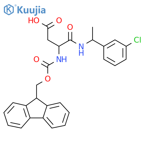 3-{1-(3-chlorophenyl)ethylcarbamoyl}-3-({(9H-fluoren-9-yl)methoxycarbonyl}amino)propanoic acid structure