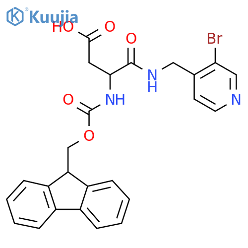 3-{(3-bromopyridin-4-yl)methylcarbamoyl}-3-({(9H-fluoren-9-yl)methoxycarbonyl}amino)propanoic acid structure