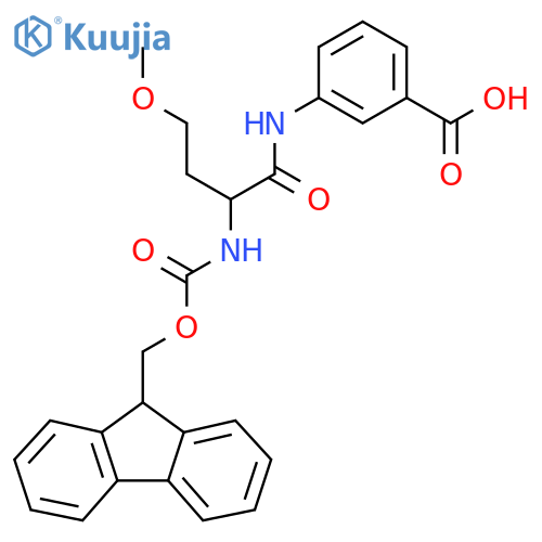 3-2-({(9H-fluoren-9-yl)methoxycarbonyl}amino)-4-methoxybutanamidobenzoic acid structure