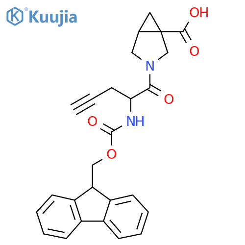 3-2-({(9H-fluoren-9-yl)methoxycarbonyl}amino)pent-4-ynoyl-3-azabicyclo3.1.0hexane-1-carboxylic acid structure