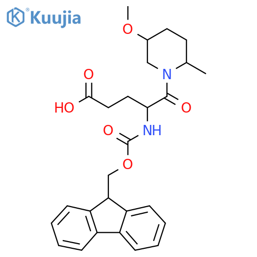 4-({(9H-fluoren-9-yl)methoxycarbonyl}amino)-5-(5-methoxy-2-methylpiperidin-1-yl)-5-oxopentanoic acid structure