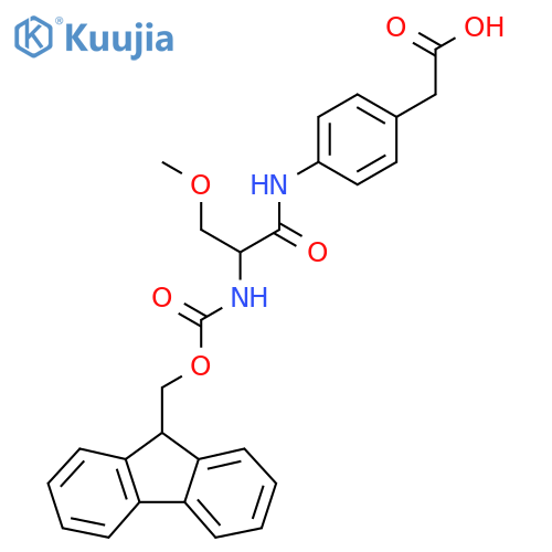 2-{4-2-({(9H-fluoren-9-yl)methoxycarbonyl}amino)-3-methoxypropanamidophenyl}acetic acid structure