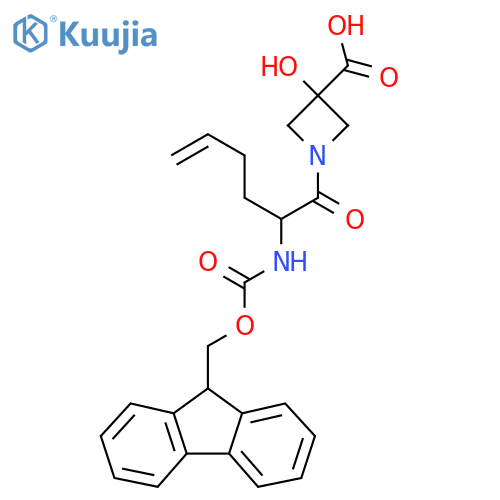 1-2-({(9H-fluoren-9-yl)methoxycarbonyl}amino)hex-5-enoyl-3-hydroxyazetidine-3-carboxylic acid structure