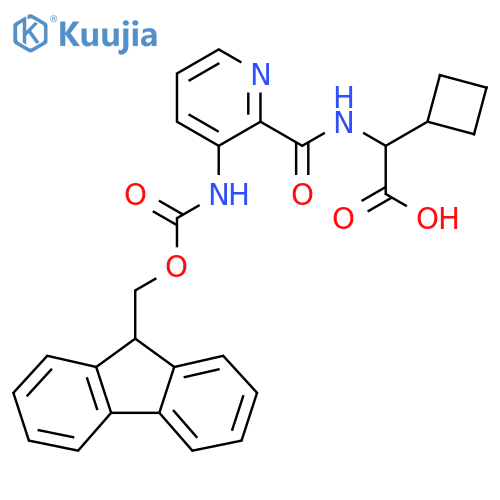 2-cyclobutyl-2-{3-({(9H-fluoren-9-yl)methoxycarbonyl}amino)pyridin-2-ylformamido}acetic acid structure