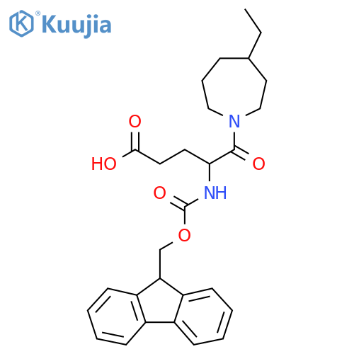 5-(4-ethylazepan-1-yl)-4-({(9H-fluoren-9-yl)methoxycarbonyl}amino)-5-oxopentanoic acid structure