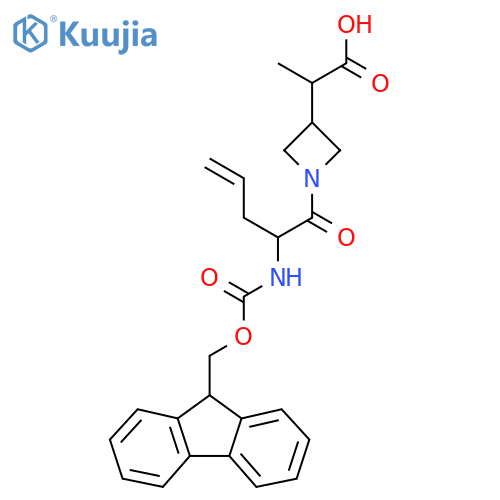 2-{1-2-({(9H-fluoren-9-yl)methoxycarbonyl}amino)pent-4-enoylazetidin-3-yl}propanoic acid structure