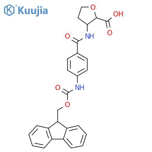 3-4-({(9H-fluoren-9-yl)methoxycarbonyl}amino)benzamidooxolane-2-carboxylic acid structure